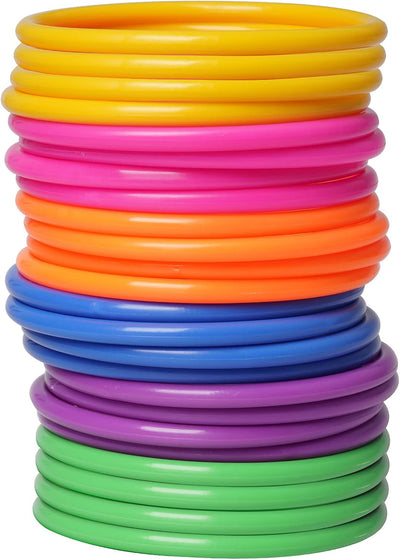 24 Anillos Plástico Multicolor para Juegos de Velocidad y Agilidad