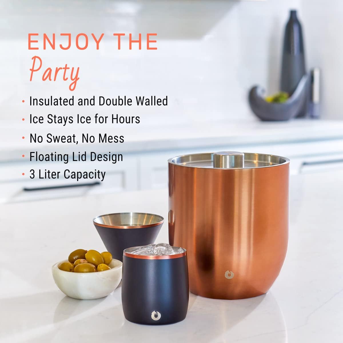 Cubo hielo acero inox aislamiento vacío con tapa bartending