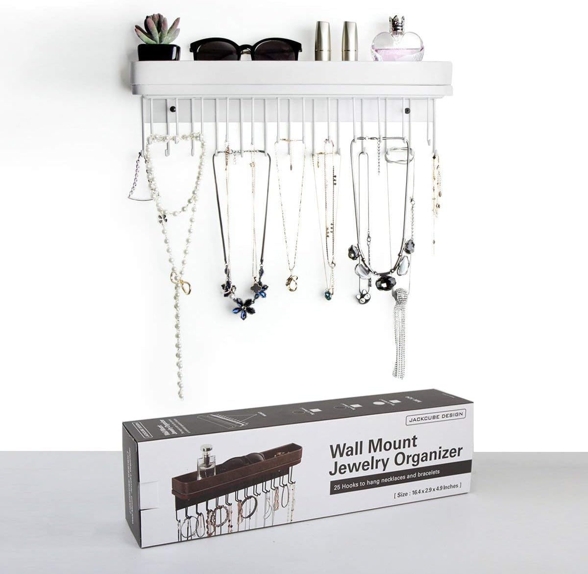 Soporte pared joyas con 25 ganchos para dormitorio