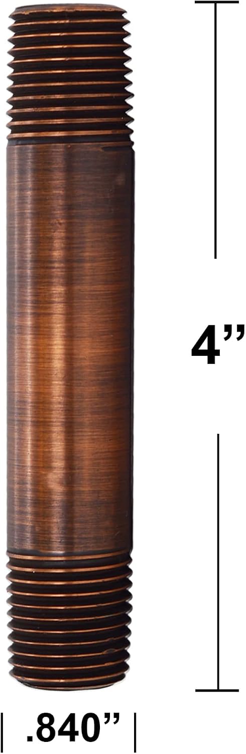 Boquilla tubo latón IPS ½x4 cobre antiguo