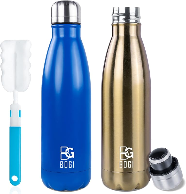 2 Pzas Botella Agua Aislada Acero Inox 17oz Deporte