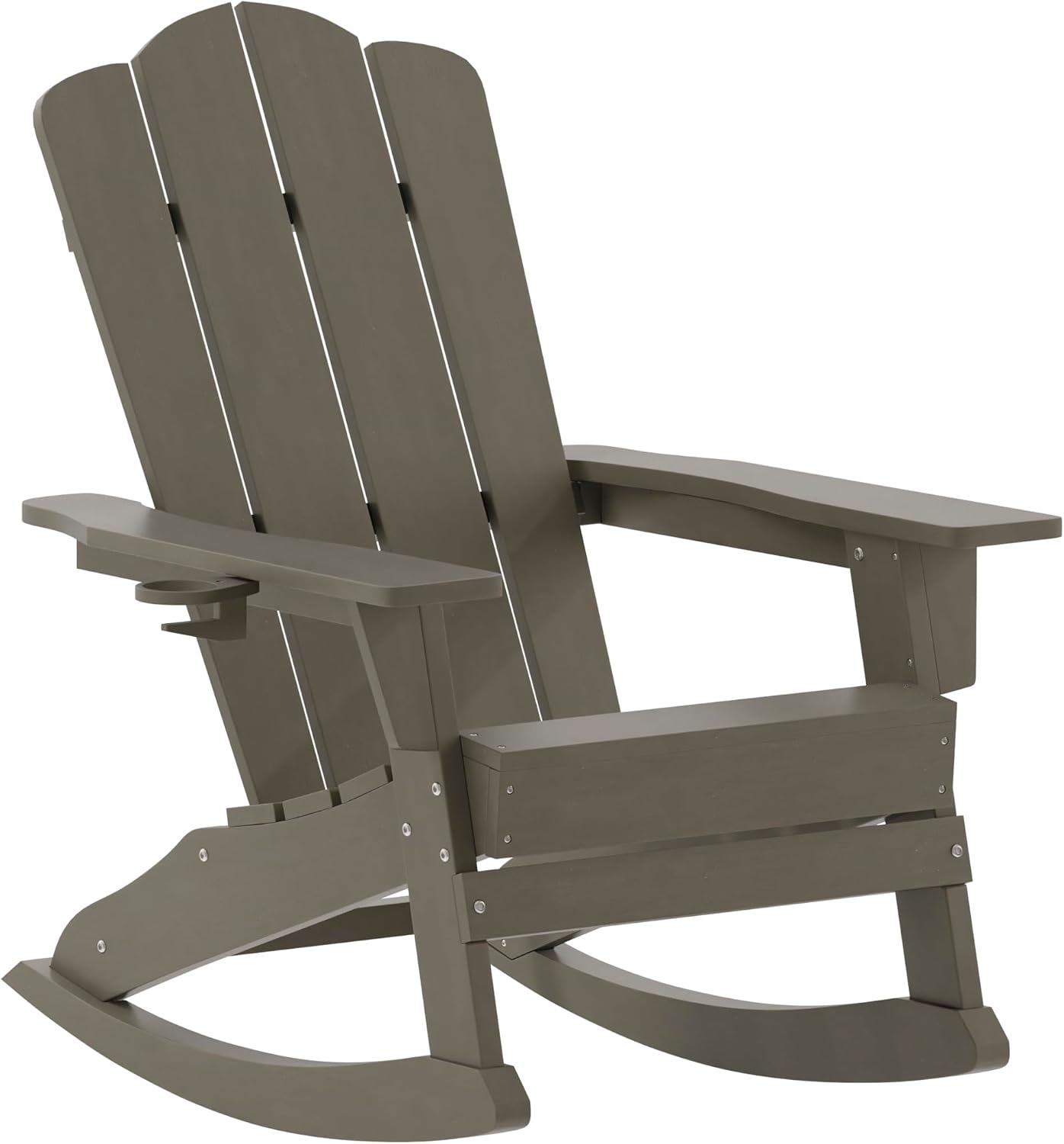 Silla mecedora Adirondack poliresina color marrón