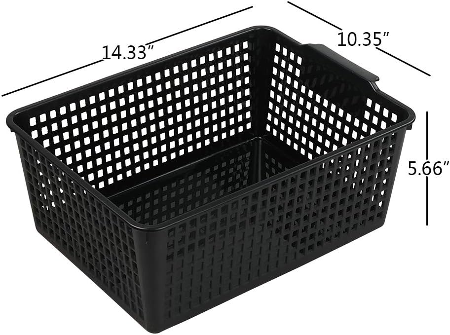 3 Pack Cestas Almacenamiento Plástico Negro