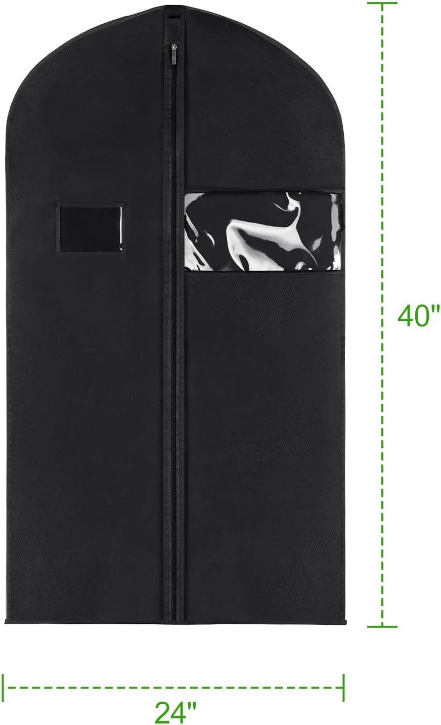Bolsas traje para hombre set 20 color negro con ventana