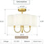 Lámpara techo semiempotrado 4 luces tela Quatrefoil cocina