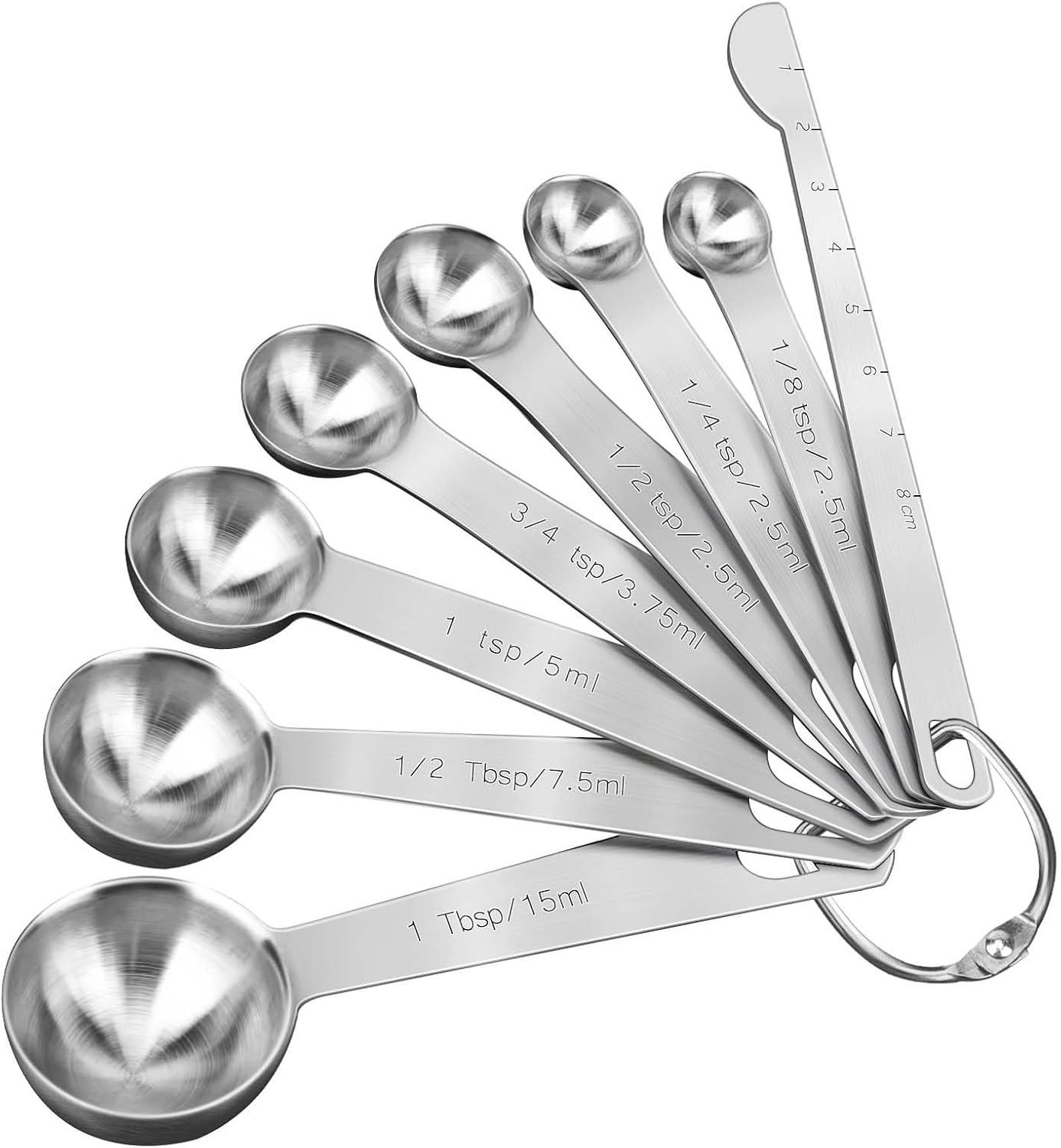 Set 8 cucharas medidoras acero inox para cocina hornear