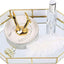 Bandeja decorativa espejo metal cristal 12.4x8.5"