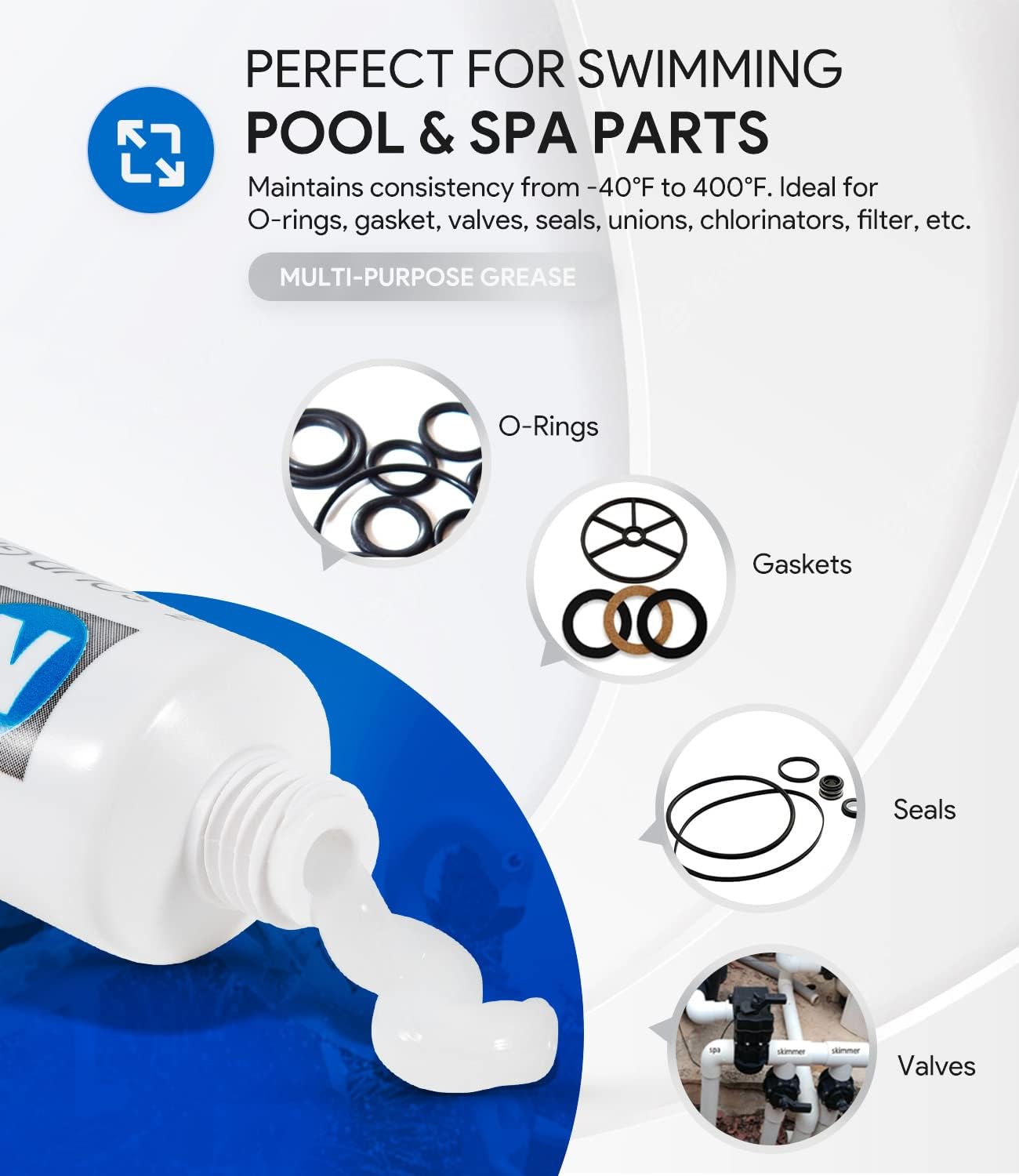 Repuesto lubricante silicona 3oz para piscina Hayward