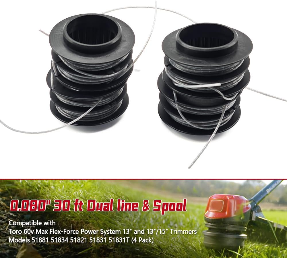 Recortadora dual 0.080pulg 30ft para Toro 60v Flex-Force