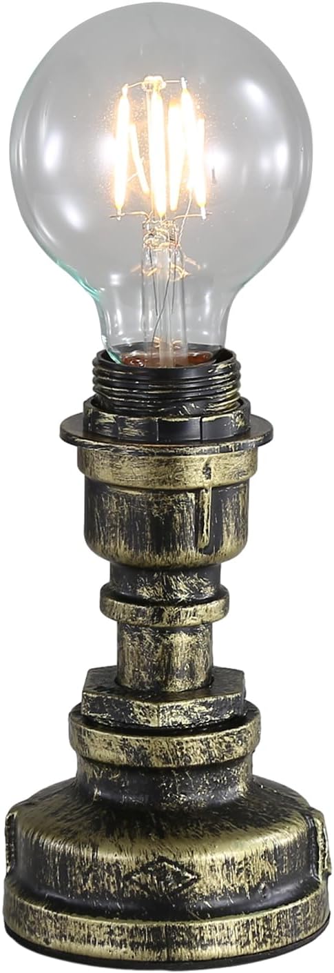 Lámpara mesa estilo steampunk E26 Edison bronce
