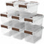 8 Pzas Caja Plástico Transparente 4qt Con Tapa Asa