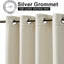 2 Cortinas impermeables beige para exteriores con ojales inox
