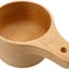 Taza medidora madera natural pulida para cocinar hornear