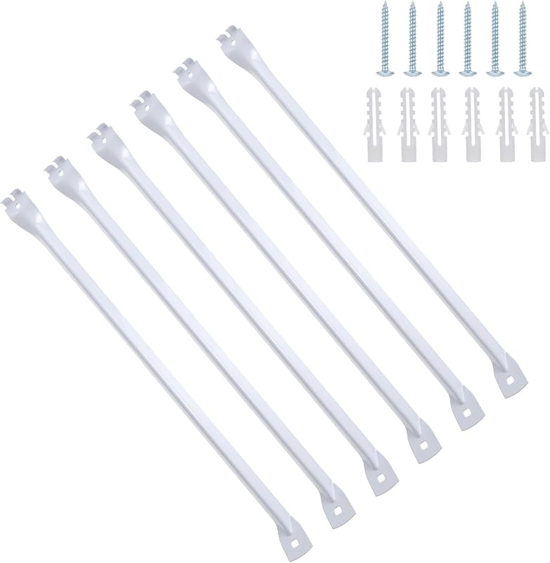 6 Soportes Estante Alambre 17pulg con Anclajes