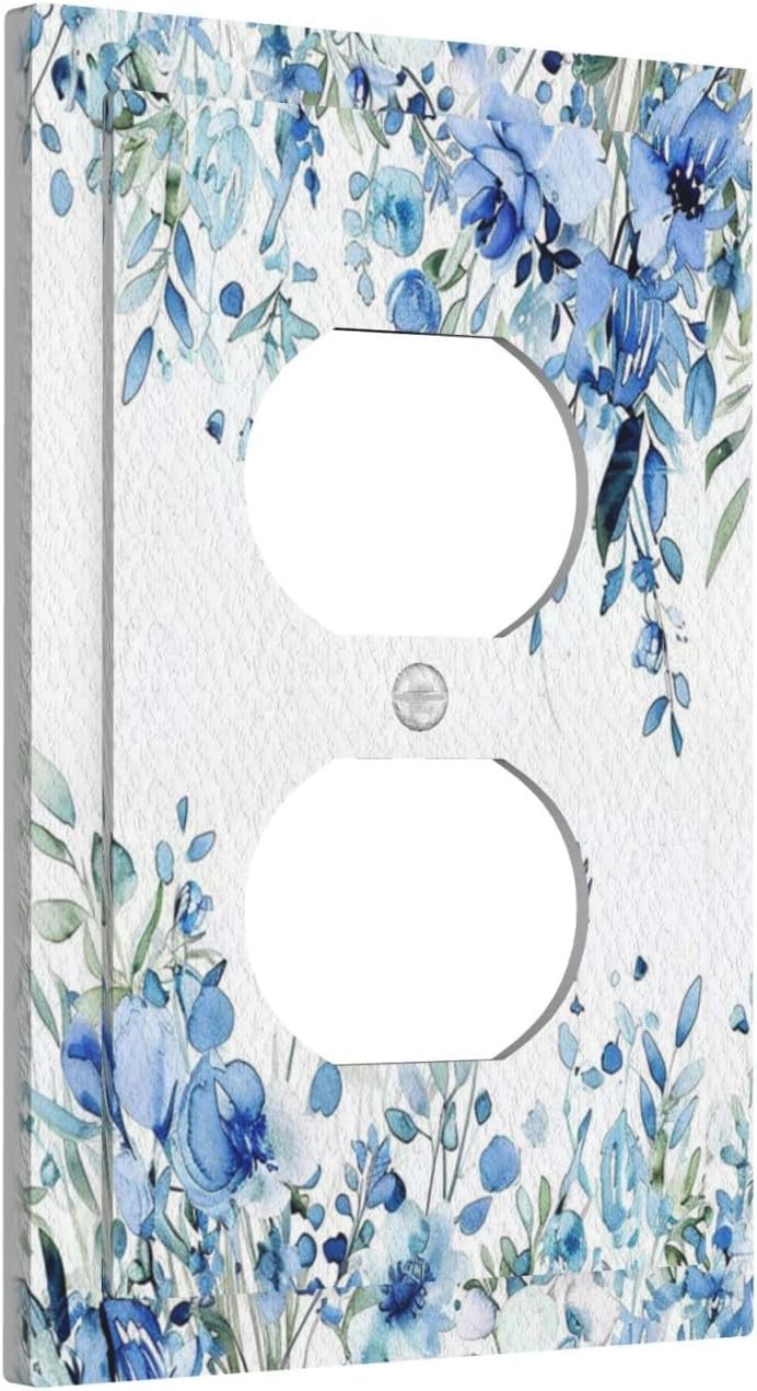 Cubierta interruptor decorativa flor azul 1 banda