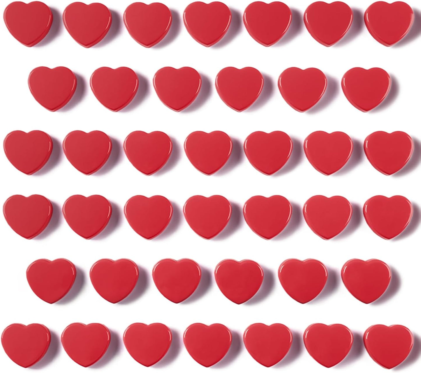 60 Imanes Corazón Rojo para Nevera Pizarra Taquilla