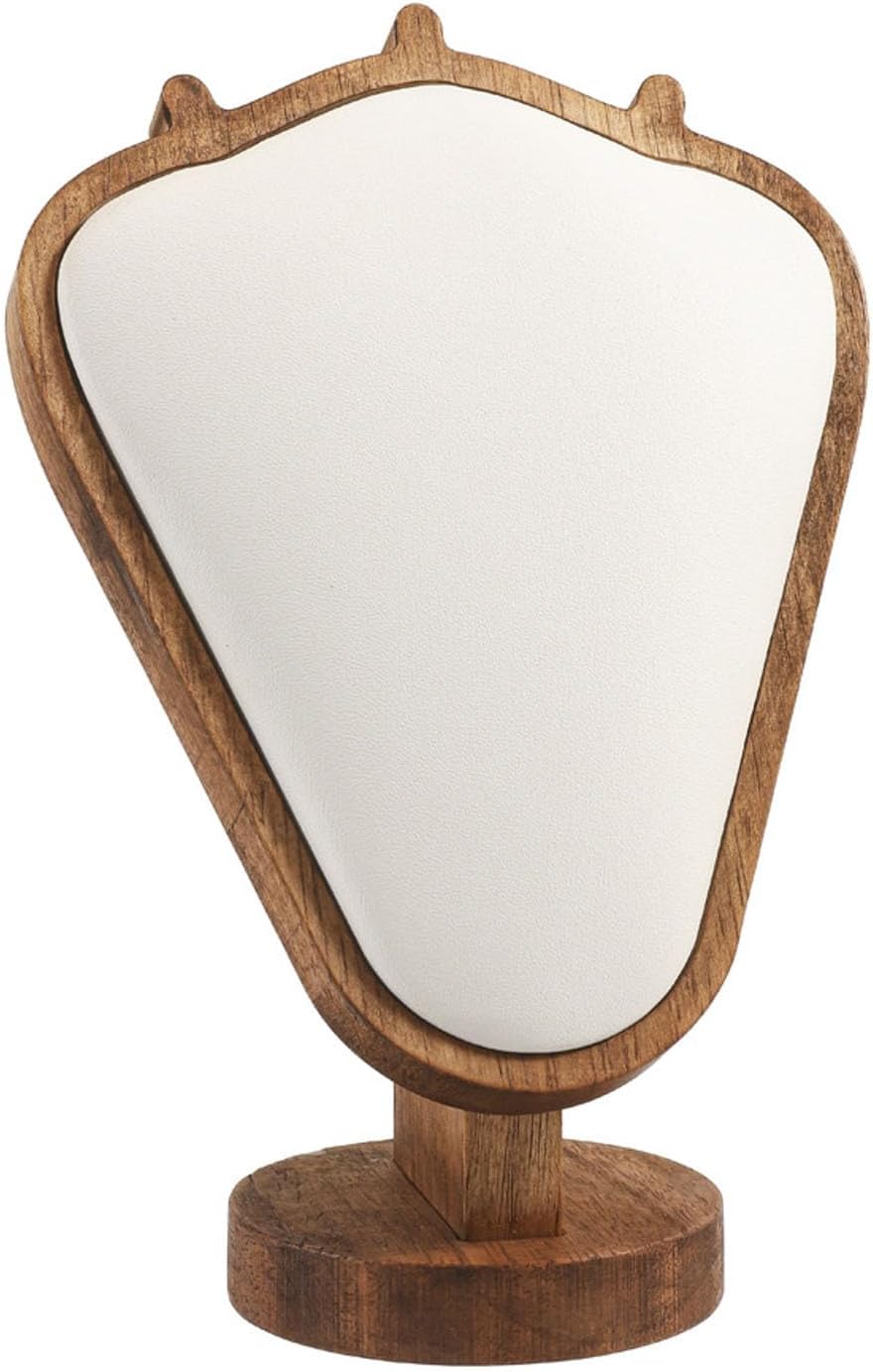 Soporte cuero con base madera 8.27" organiz. joyas