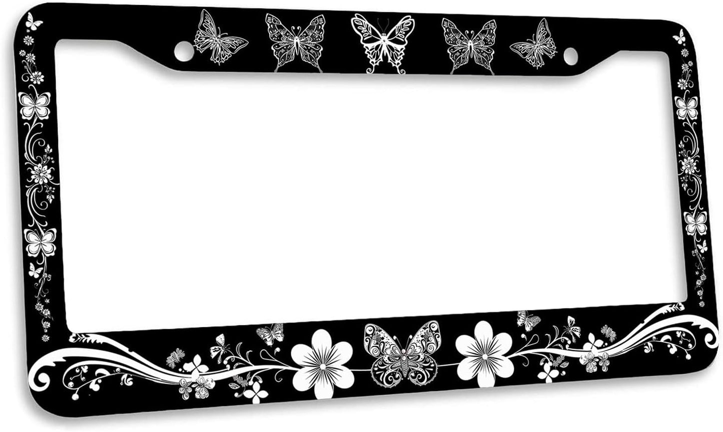 Marco matrícula mariposa acero inox 12x6" 2 Uds