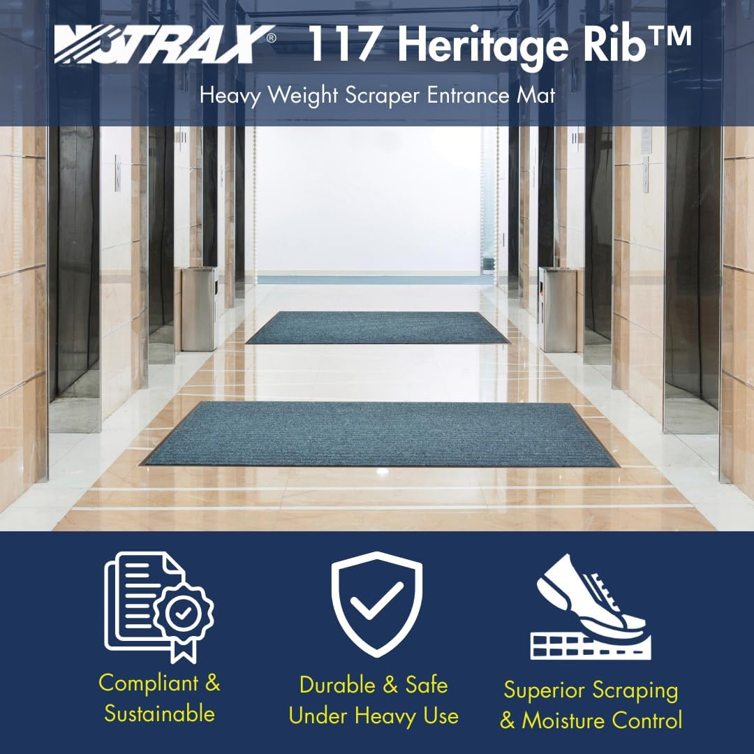 Alfombrilla 117 Heritage Rib para entradas interior Carbón