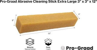 Palo limpieza abrasivo 3x3x12pulg caucho natural