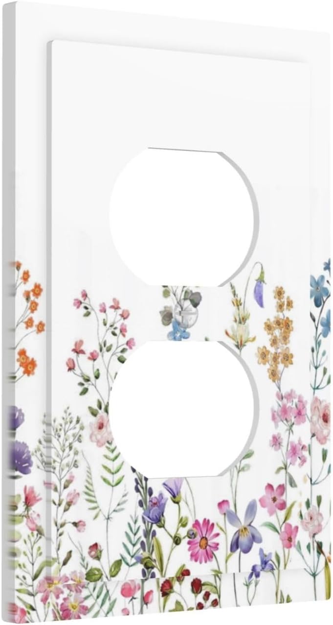 Placa decorativa para interruptor dúplex con flores