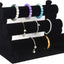 Soporte pulseras 3 niveles terciopelo negro desmontable