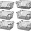 Canastas apilables negras 14" con organiz. metal set 6