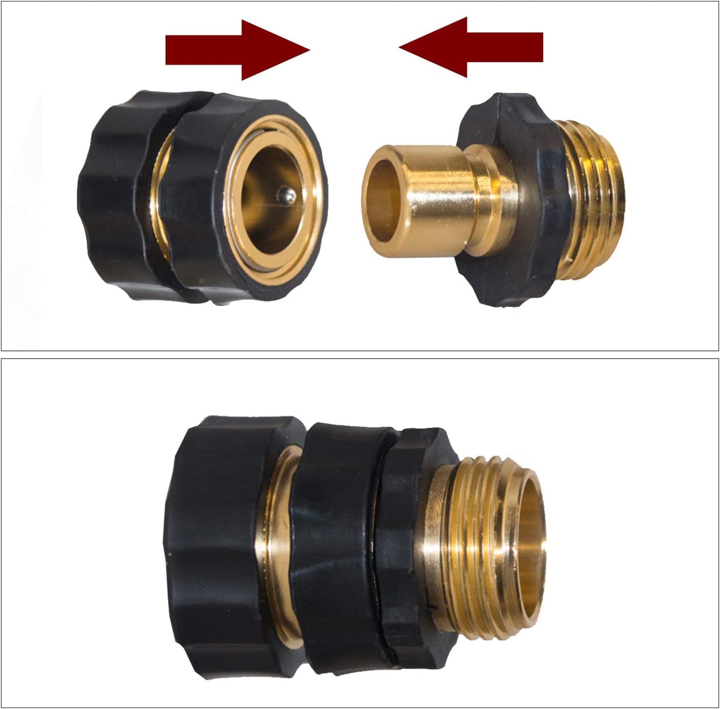 Conector rápido manguera 3/4pulg macho y hembra 3 juegos