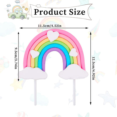 Decoración pastel arco iris nube corazón fiesta cumpleaños niños