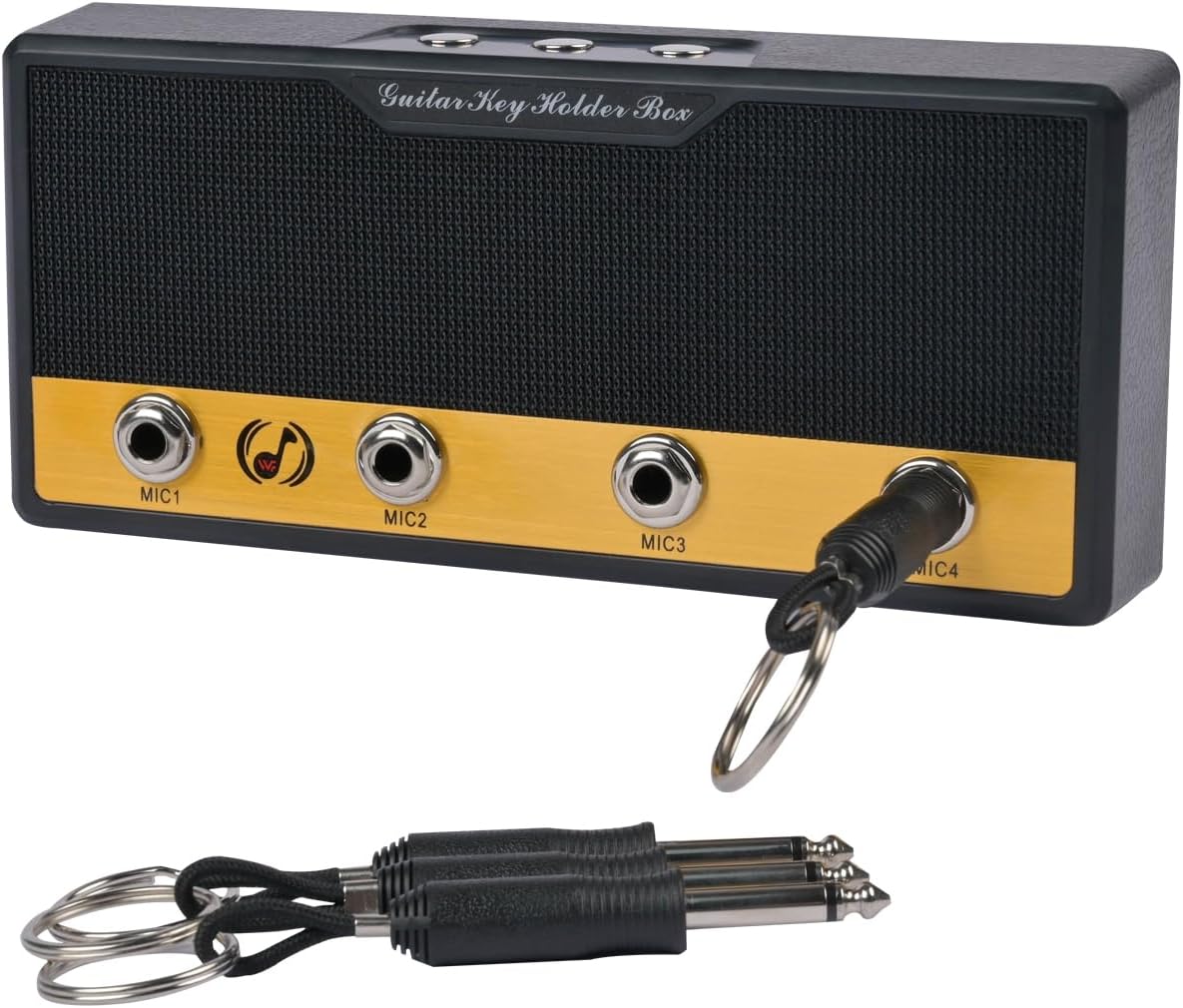 Caja llaves guitarra con ganchos y kit montaje pared