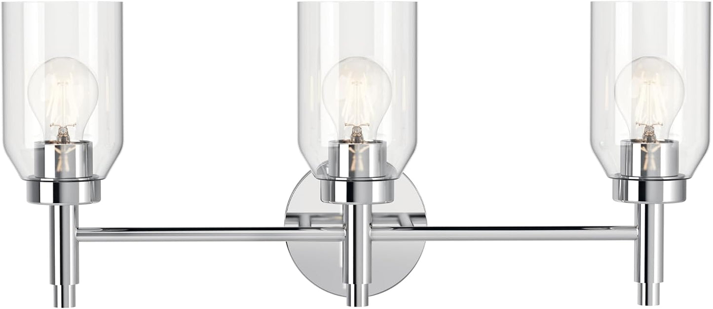 Lámpara tocador 3 luces cristal cromo comp techo