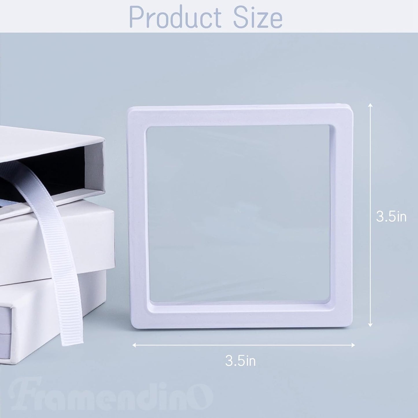 Vitrinas Flotantes 3D Blancas 3.5x3.5" Caja Joyas