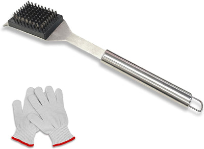 Cepillo y raspador para parrilla de 16.5 pulgadas acero inoxidable 304 resistente