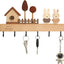Soporte llaves con ganchos madera rústica para hogar