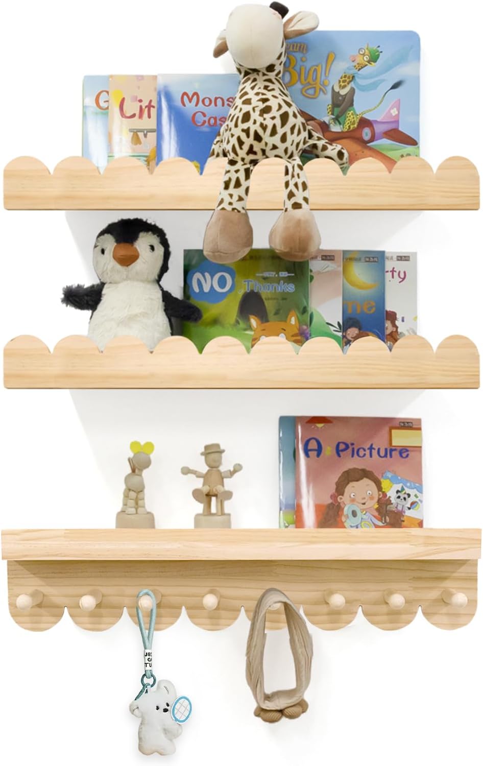 Estantes flotantes para libros 20" set 3 dormitorio niños
