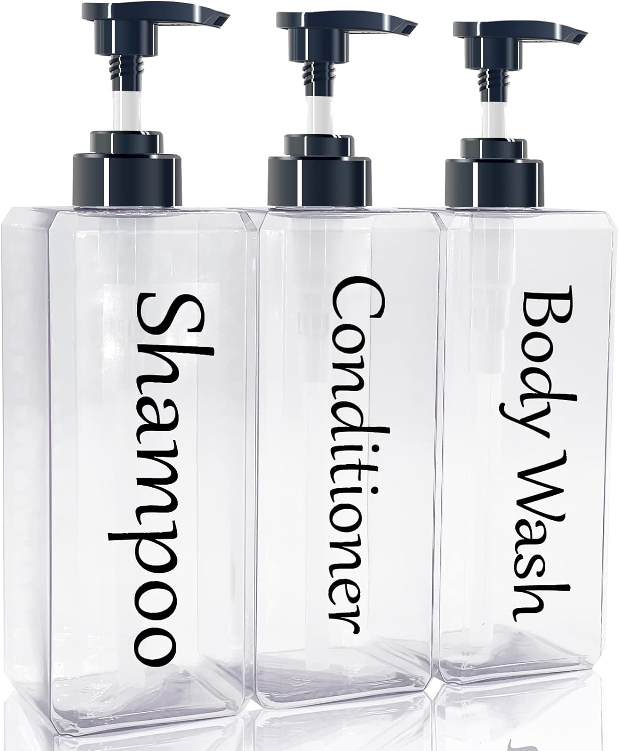 Dispensador champú acondicionador 3 pzas 27oz transparente