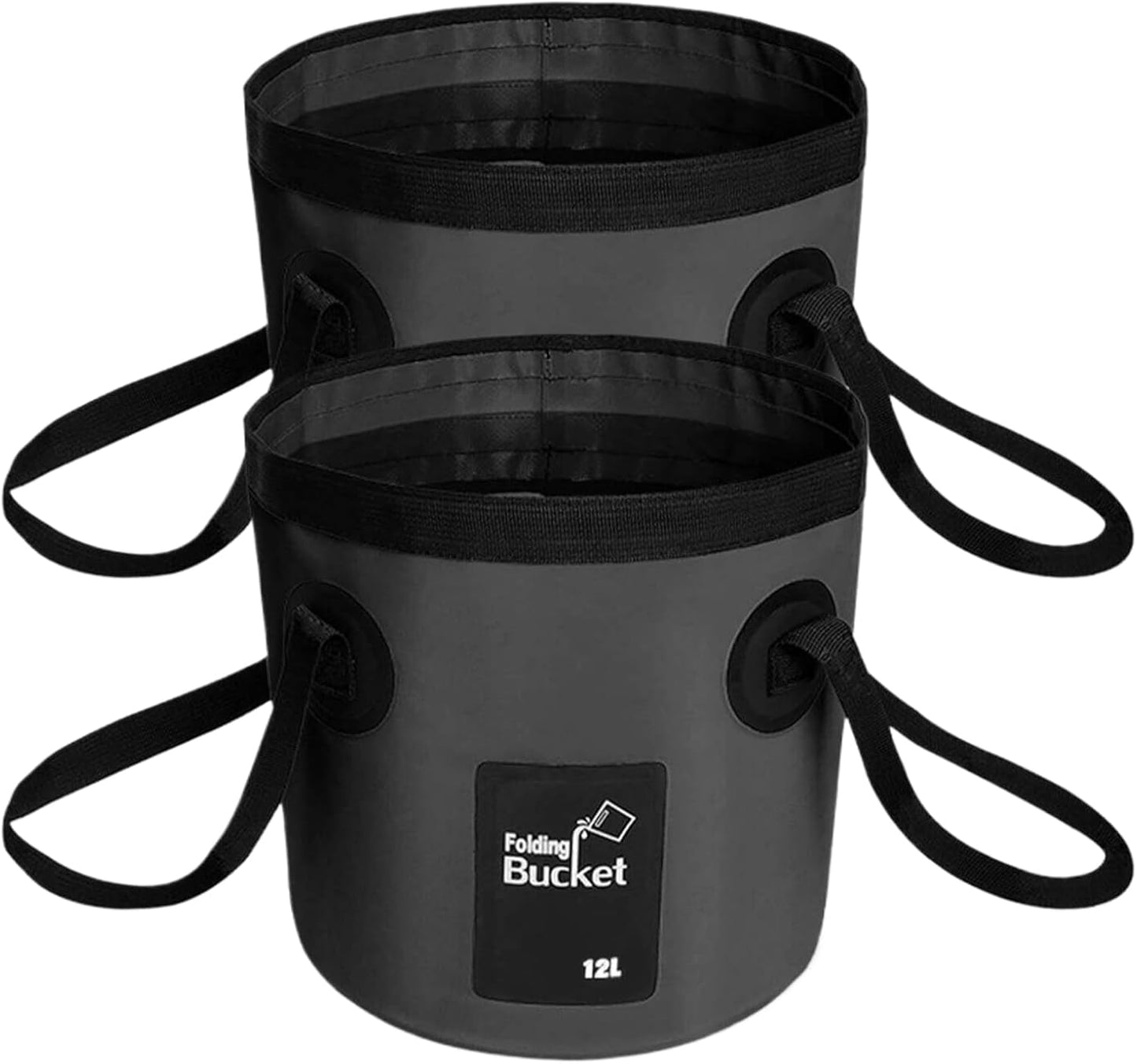 Cubo plegable 2 Pzas con mango para almacenamiento agua