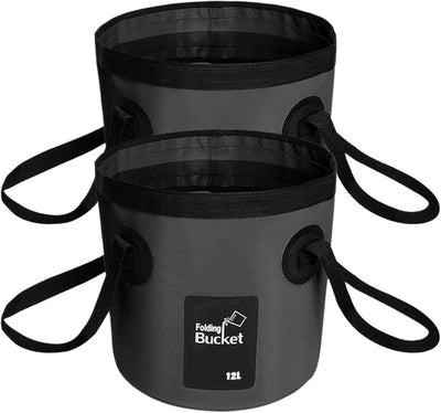 Cubo plegable 2 Pzas con mango para almacenamiento agua