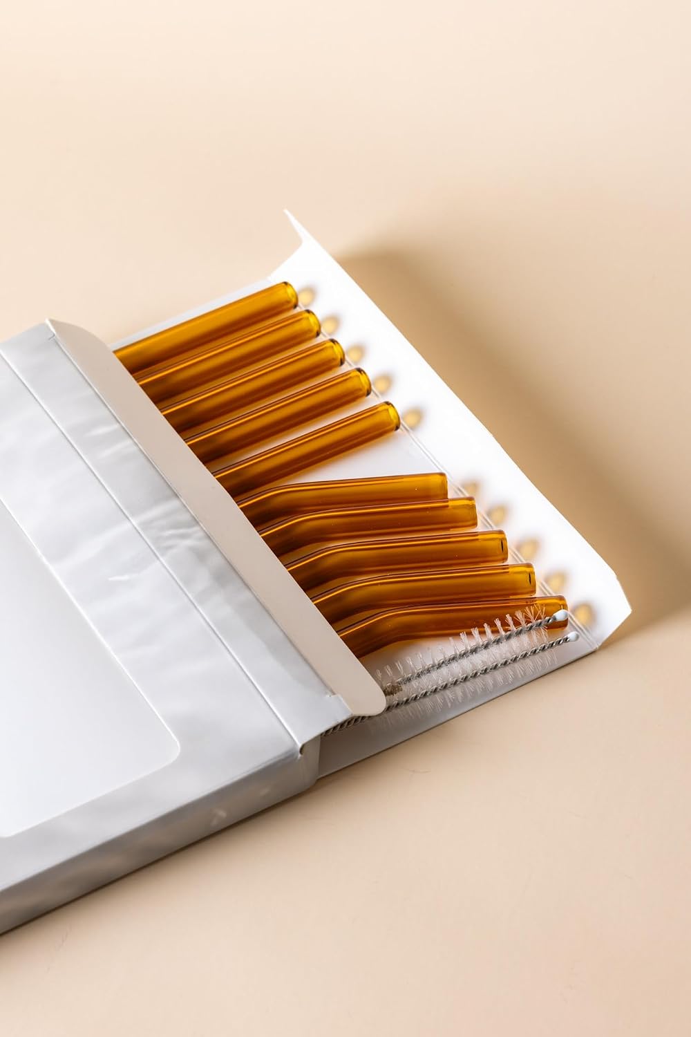 Pack 10 Popotes Vidrio Reutilizables 5 Rectos 5 Doblad