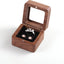 Caja madera anillo compromiso doble ranura negro