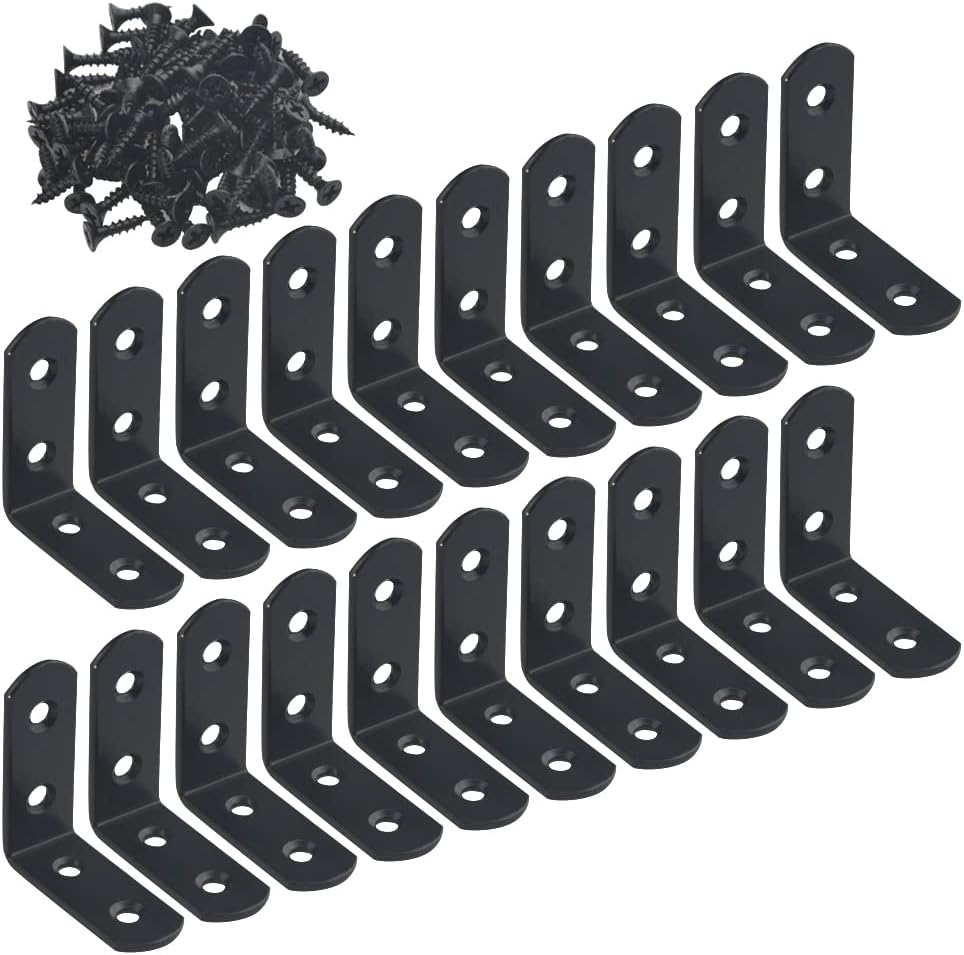 Set 20 soportes en L para muebles madera gabinete 1.969pulg