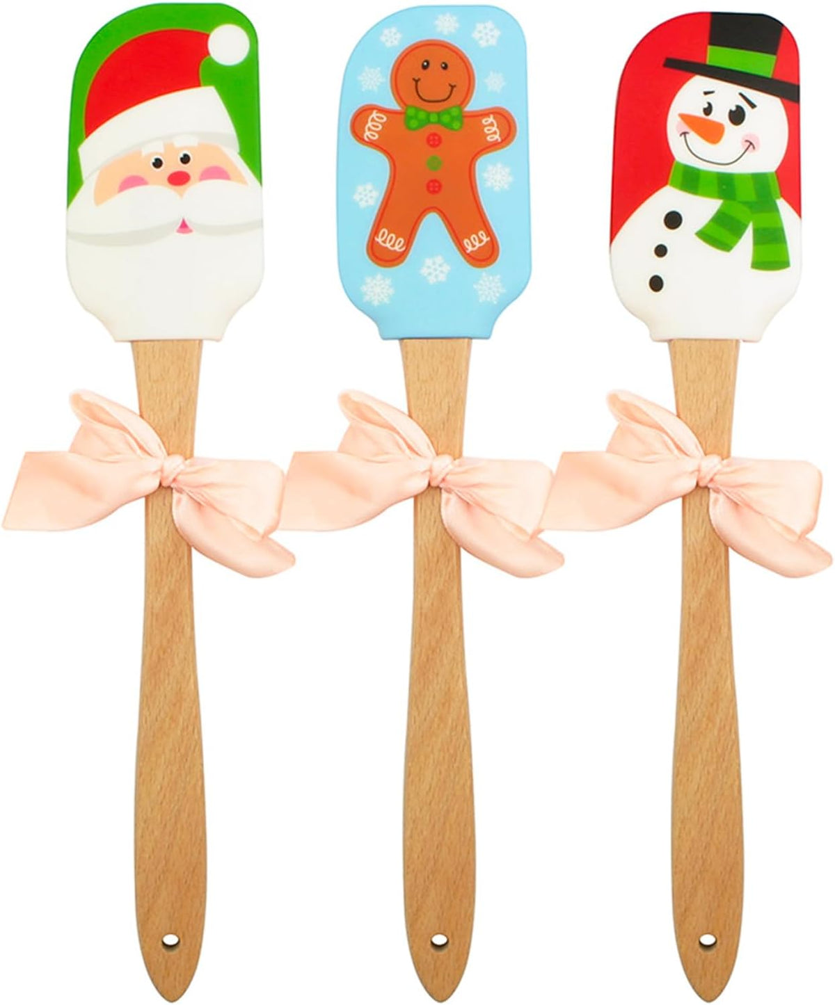 Set 3 Espátulas Silicona para Decorar Pasteles Navidad