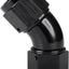 Acoplador 8AN hembra aluminio negro 45 grados