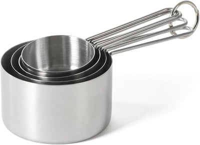 Set 4 Tazas Medidoras Acero Inox Precisas para Cocina