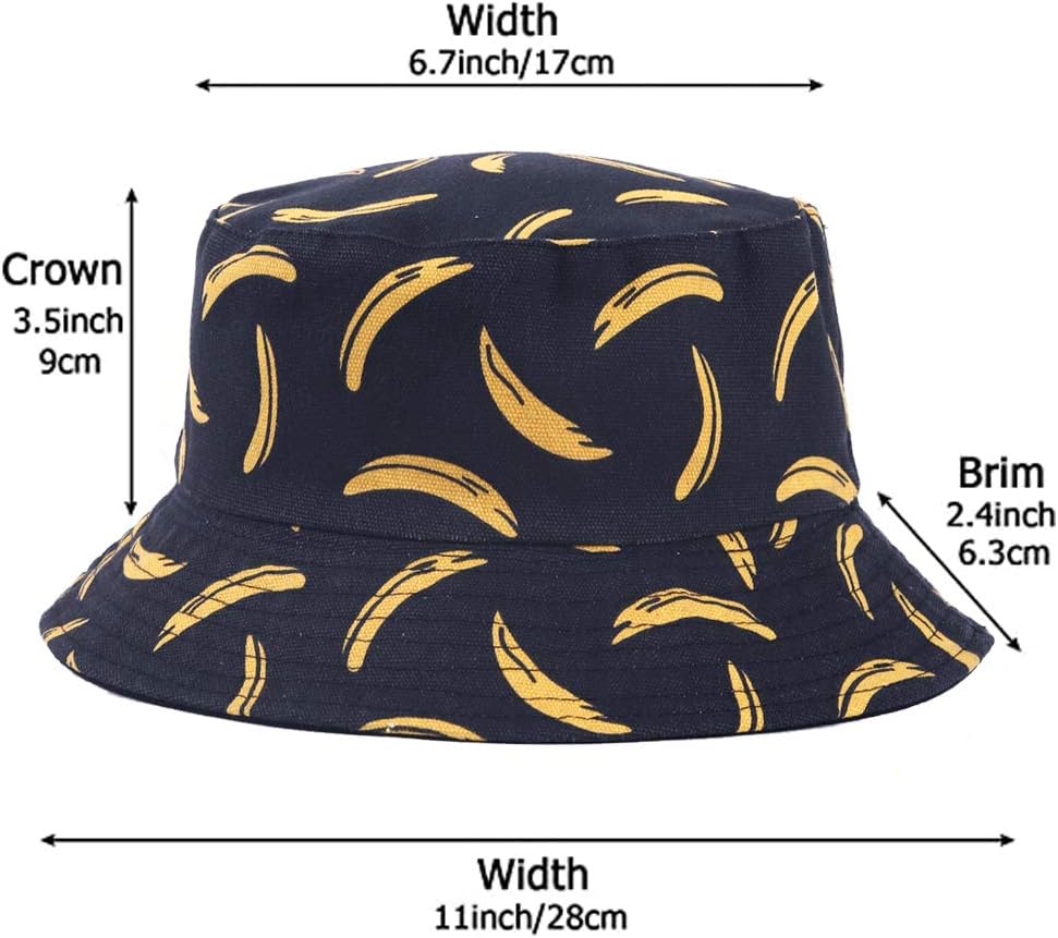 Sombrero pescador reversible estampado frutas mujer