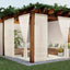 Cortinas voile marfil 2 paneles impermeables patio