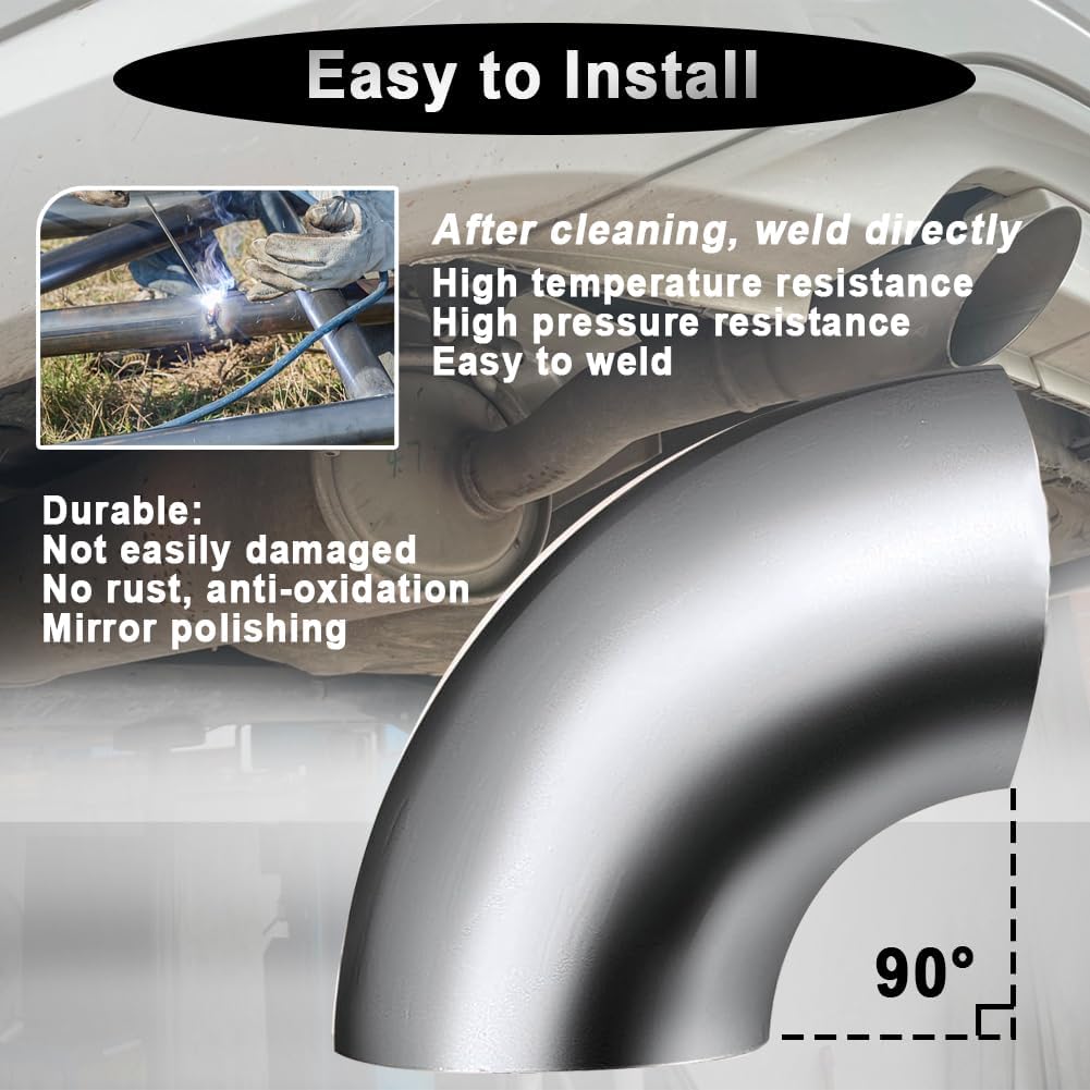 Codo curva acero inox 2.5" para escape modificado