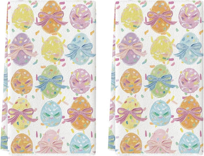 Set 2 toallas cocina primavera con huevos conejo 18x26pulg