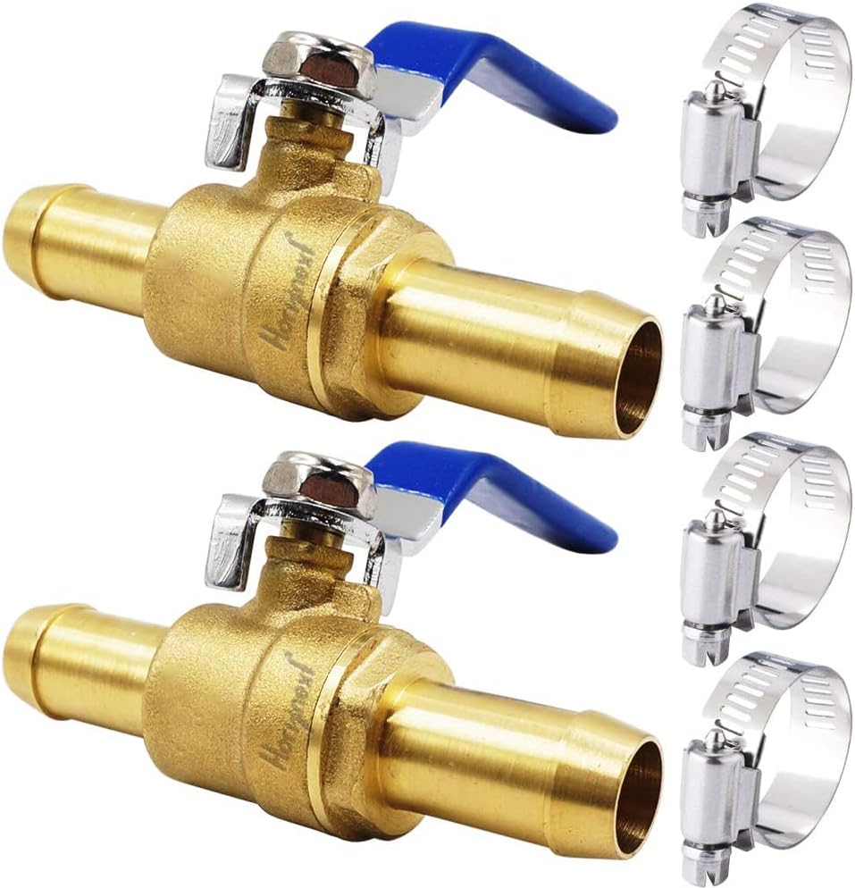 Válvula bola aire latón 5/8pulg 2 vías agua gas 2 pzas