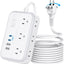 Cable extensión 15ft adaptador 2 a 3 clavijas USB C